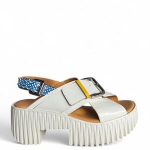 PLIA JUNO White Mix Platform Sandal